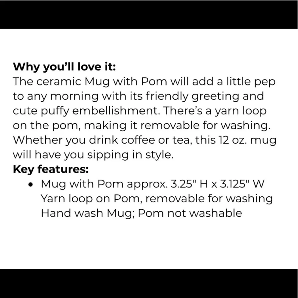 Sip Mug with Pom
